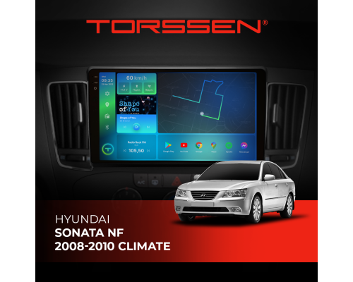 Штатная магнитола Torssen 2K Hyundai Sonata NF 08-10 climate FL9 4+64Gb 4G Carplay DSP