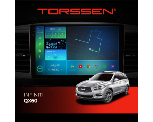 Штатна магнітола Torssen 2K DTS Infinity QX60 F9432 4G Carplay DSP