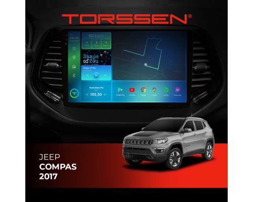 Штатна магнітола Torssen 2K Jeep Compas 17- F10432 4G Carplay DSP