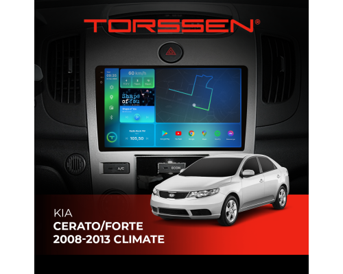 Штатна магнітола Torssen 2K DTS Kia Cerato/Forte 08-13 F9432 4G Carplay DSP climate