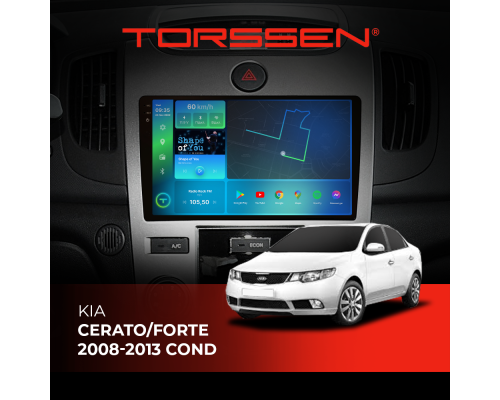 Штатна магнітола Torssen 2K DTS Kia Cerato/Forte 08-13 F9432 4G Carplay DSP conditioner