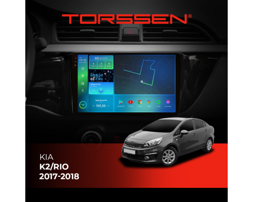 Штатна магнітола Torssen 2K DTS Kia K2/Rio 17-18 F9432 4G Carplay DSP