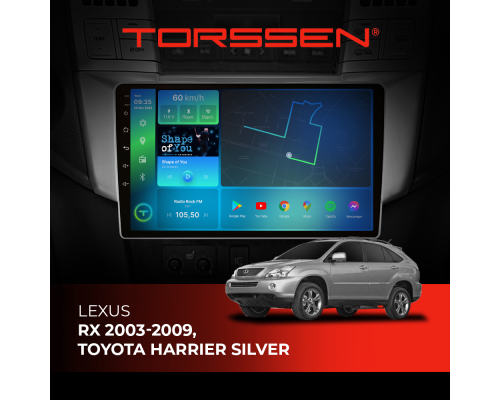 Штатная магнитола Torssen Lexus RX 03-09, Toyota Harrier Silver F9464 4G Carplay DSP