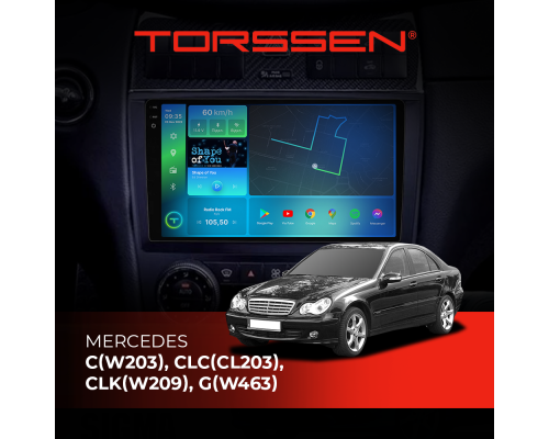 Штатна магнітола Torssen 2K DTS Mercedes C(W203), CLC(CL203), CLK(W209), G(W463) F9432 4G Carplay DSP