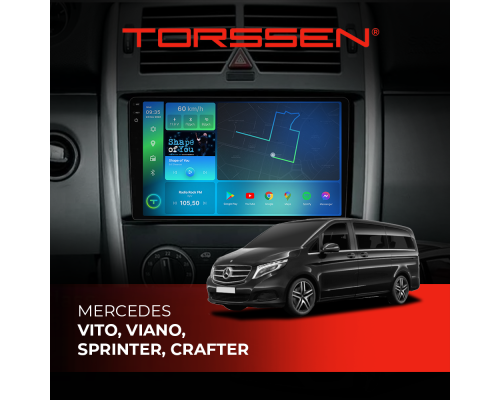 Штатна магнітола Torssen 2K DTS Mercedes Vito,Viano,Sprinter,Crafter F9432 4G Carplay DSP