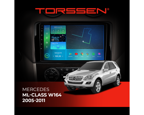 Штатна магнітола Torssen 2K DTS Mercedes ML-class W164 2005-2011 F9432 4G Carplay DSP з кнопками