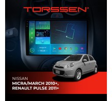 Штатна магнітола Torssen 2K DTS Nissan Micra/March 2010+, Renault Pulse 2011+ F9432 4G Carplay DSP