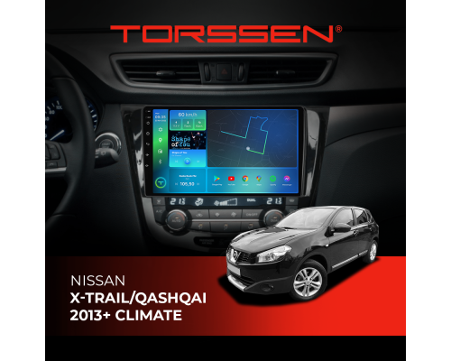 Штатна магнітола Torssen Nissan Xtrail / Qashqai 2013+ climate F10332 4G Carplay