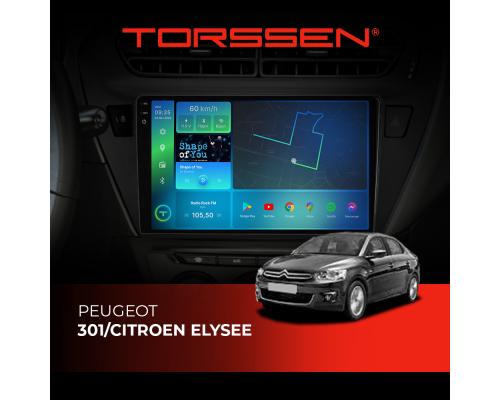 Штатна магнітола Torssen 2K DTS Peugeot 301/Citroen Elysee F9432 4G Carplay DSP