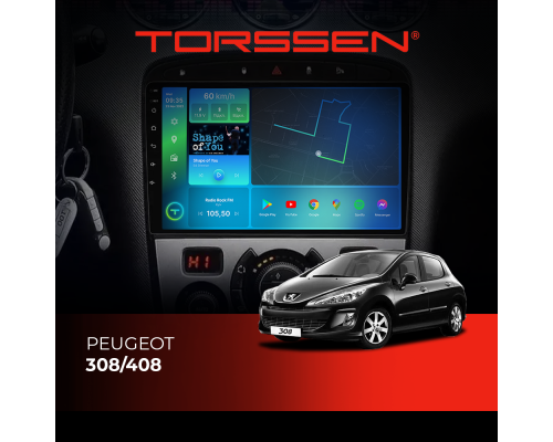 Штатная магнитола Torssen Peugeot 308/408 F96128 4G Carplay