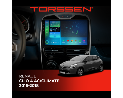 Штатная магнитола Torssen Renault Clio 4 AC/Climate 16-18 F96128 4G Carplay DSP