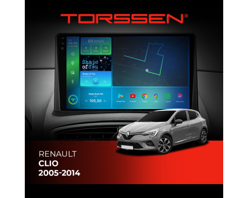 Штатна магнітола Torssen  2K DTS Renault Clio 05-14 F9432 4G Carplay DSP