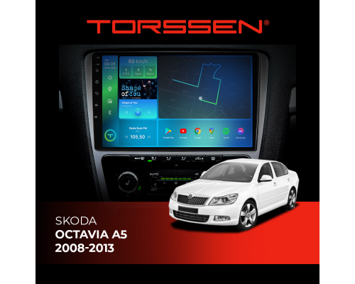 Штатна магнітола Torssen Skoda Octavia A5 08-13 FL9 4+64Gb 4G Carplay DSP