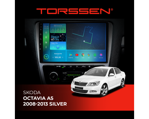 Штатная магнитола Torssen Skoda Octavia A5 08-13 silver NF10 Carplay