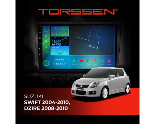 Штатна магнітола Torssen Suzuki Swift 2004-2010, Dzire 2008-2010 F10432 4G Carplay DSP