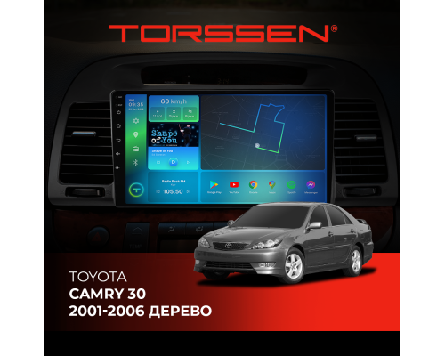 Штатная магнитола Torssen Toyota Camry 30 01-06 дерево F9464 4G Carplay DSP