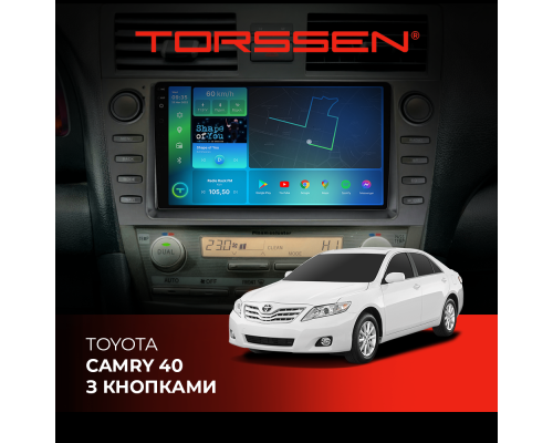 Штатна магнітола 2K Torssen Toyota Camry 40 з кнопками F9332 4G Carplay DSP