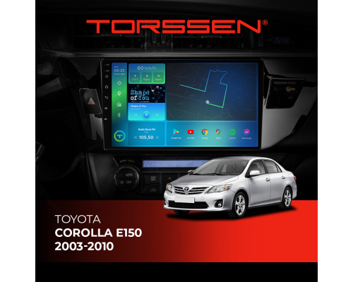 Штатна магнітола Torssen Toyota Corolla E150  2003-2010 FL9 4+64Gb 4G Carplay DSP