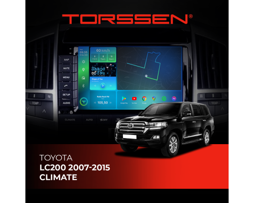 Штатна магнітола Torssen 2K DTS Toyota LC200 2007-2015 climate F10432 4G Carplay DSP