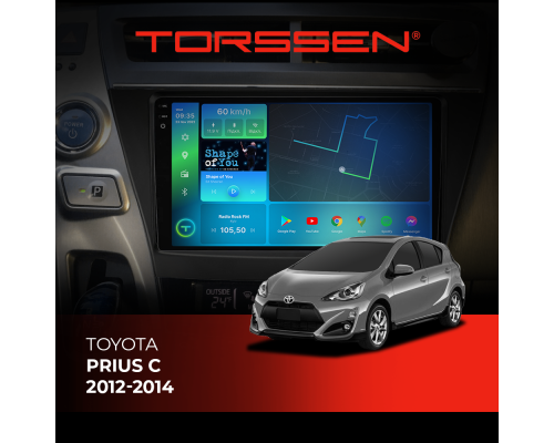 Штатна магнітола Torssen 2K DTS Toyota Prius С 2012-2014 F9432 4G Carplay DSP