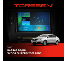 Штатная магнитола Torssen VW Passat B5/B6,Skoda Superb 01-08 F96128 4G Carplay DSP