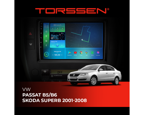 Штатная магнитола Torssen VW Passat B5/B6,Skoda Superb 01-08 F9464 4G Carplay DSP